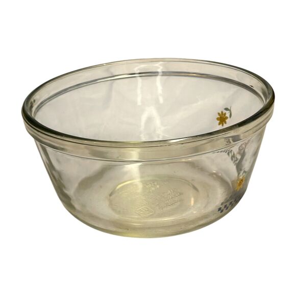 Anchor Hocking Clear Floral Print Glass Round Mixing Bowl 1. Qt for Kitchen - Picture 5 of 8
